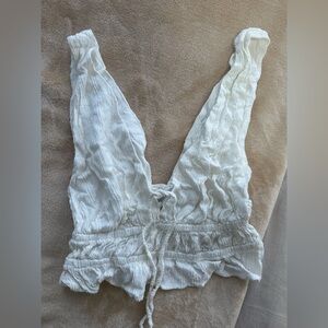 White summer Top bershka size s beach